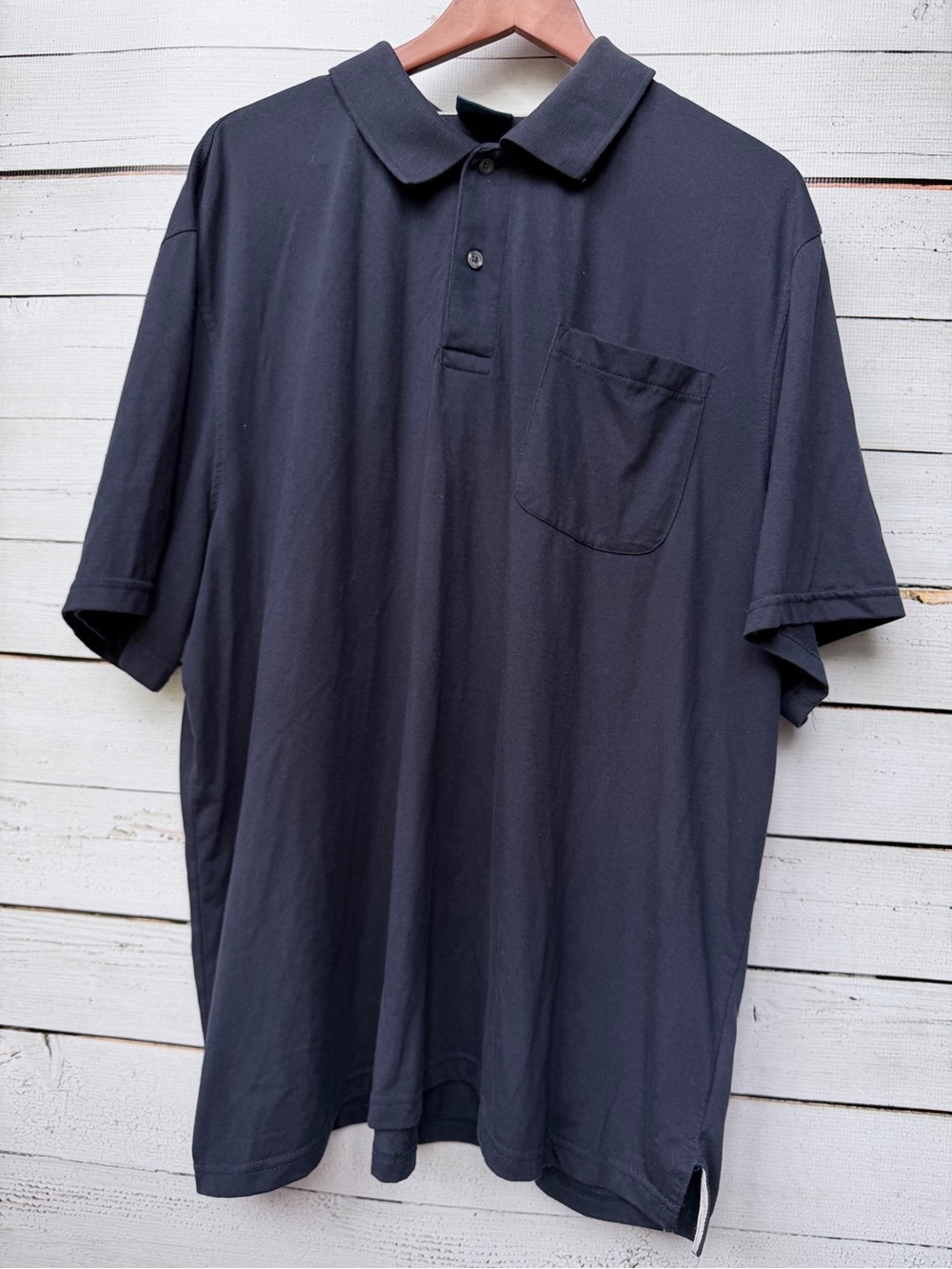 Puritan Black Polo Shirt with Chest Pocket